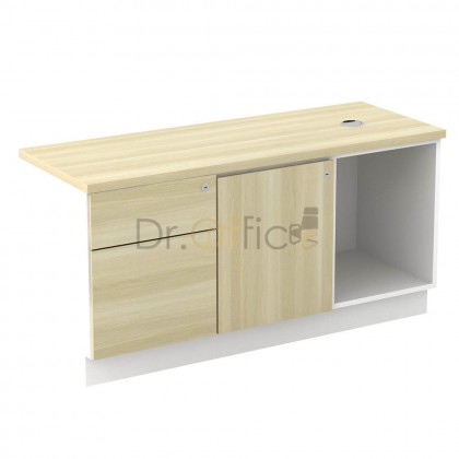 M-B-YLP1226(E) OPEN SHELF + SWINGING DOOR(L) + FIXED PEDESTAL 1 DRAWER 1 FILLING