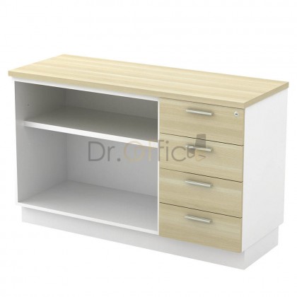 M-B-YOP7124 OPEN SHELF+FIXED PESESTAL 4DRAWER