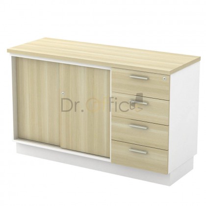 M-B-YSP7124 SLIDING DOOR + FIXED PEDESTAL 4 DRAWER