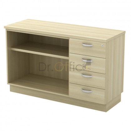 M-Q-YOP7124 OPEN SHELF+FIXED PESESTAL 4DRAWER