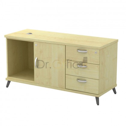 M-Q-YRP1236 OPEN SHELF + SWINGING DOOR(R) + FIXED PEDESTAL 3DRAWER 