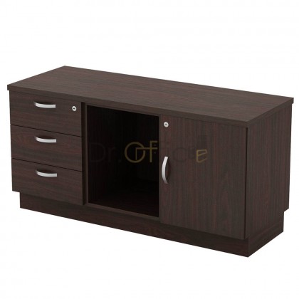 M-Q-YRP6123 OPEN SHELF + SWINGING DOOR(R) + FIXED PEDESTAL 3DRAWER 