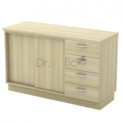 M-Q-YSP7124 SLIDING DOOR + FIXED PESESTAL 4DRAWER