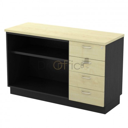 M-T-YOP7124 OPEN SHELF+FIXED PESESTAL 4 DRAWER