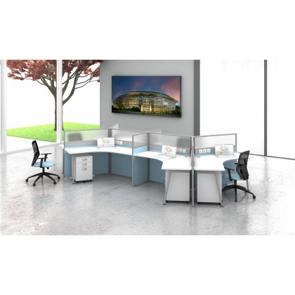 M-30-VIY-6 OFFICE PARTITON WORSTATION(6 SEATER)
