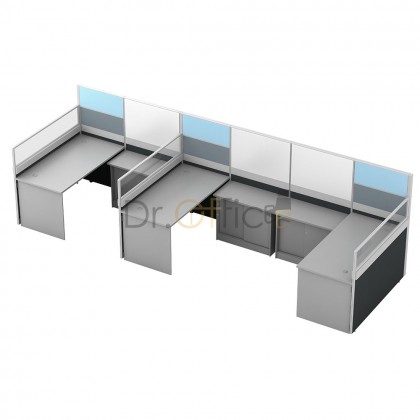 M-60+30-EXR-3 OFFICE PARTITON WORSTATION(3 SEATER)