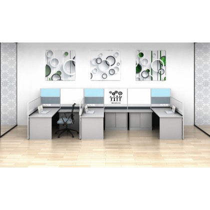 M-60+30-EXR-3 OFFICE PARTITON WORSTATION(3 SEATER)