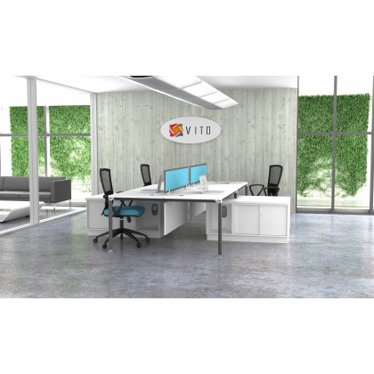 M-18-PYR-4 OFFICE PARTITON WORSTATION(4 SEATER)
