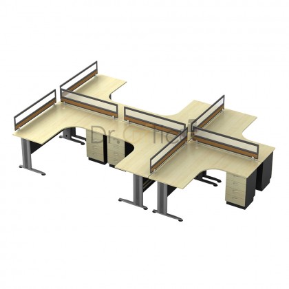 M-18-TL-6 OFFSLICE PARTITON WORSTATION(6 SEATER)