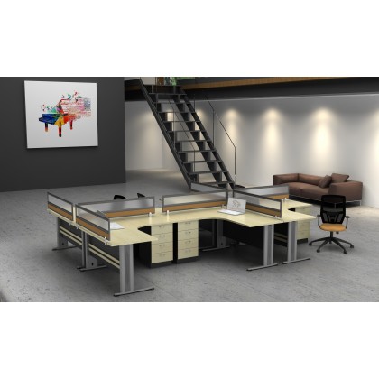 M-18-TL-6 OFFSLICE PARTITON WORSTATION(6 SEATER)