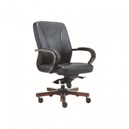 V-E2162H  LEATHER MEDIUM BACK CHAIR