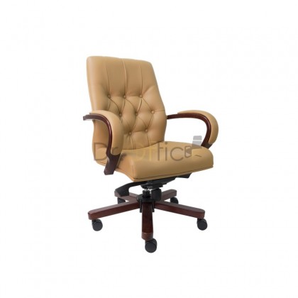 V-E1052H  LEATHER MEDIUM BACK CHAIR