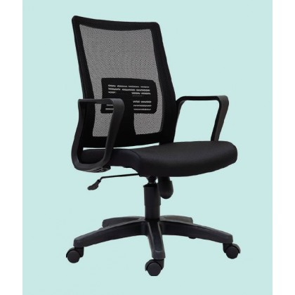 V-E12 Netting Office Chair | Computer Chair | Medium Back Chair | Low Back Chair | Office Furniture | Kerusi Pejabat