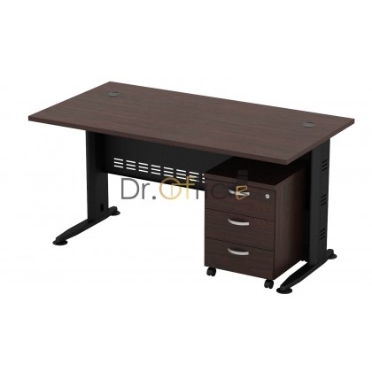 M-QT128-Q-YM3 BLACK STANDARD RECTANGULAR  TABLE MOBILE DRAWER 