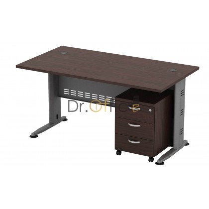 M-QT128-Q-YM3 SILVER STANDARD RECTANGULAR  TABLE MOBILE DRAWER 