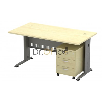 M-QT158-Q-YM3 SILVER STANDARD RECTANGULAR  TABLE MOBILE DRAWER 